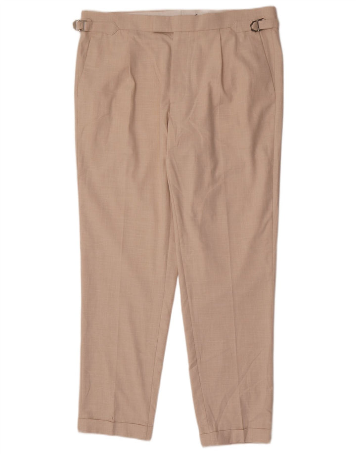 Ανδρικό κωνικό παντελόνι Chino Marks & Spencer W36 L30 Beige Polyester