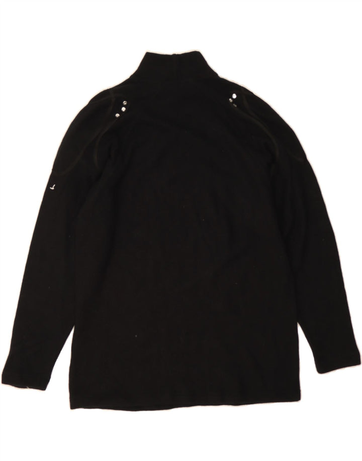 VINTAGE Womens Turtle Neck Jumper Sweater UK 14 Medium Black Wool Vintage Vintage and Second-Hand Vintage from Messina Hembry 
