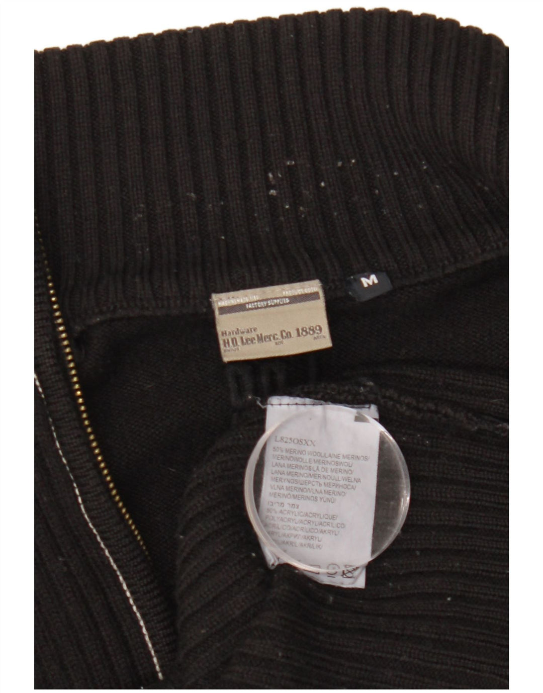 Γυναικείο πουλόβερ Lee Cardigan UK 14 μεσαίο μαύρο μαλλί Merino