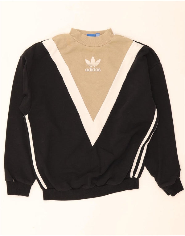 Γυναικεία γραφική φούτερ Adidas Jumper UK 8 Small Black Colourblock