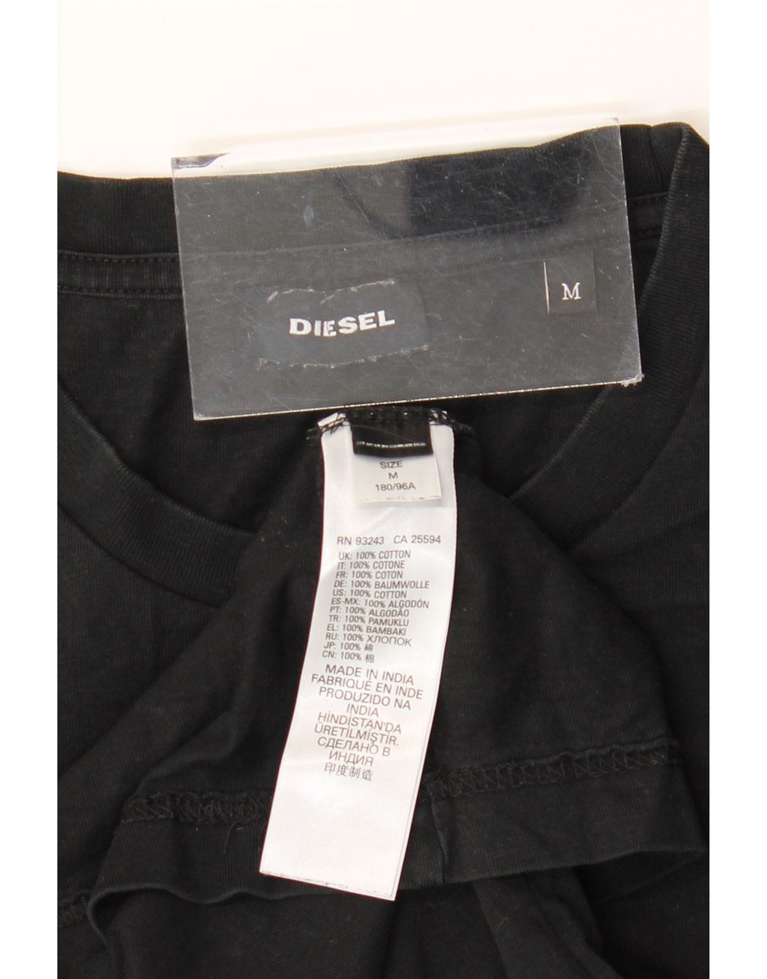 Ανδρικό γραφικό T-Shirt Diesel Top Μεσαίο μαύρο βαμβακερό