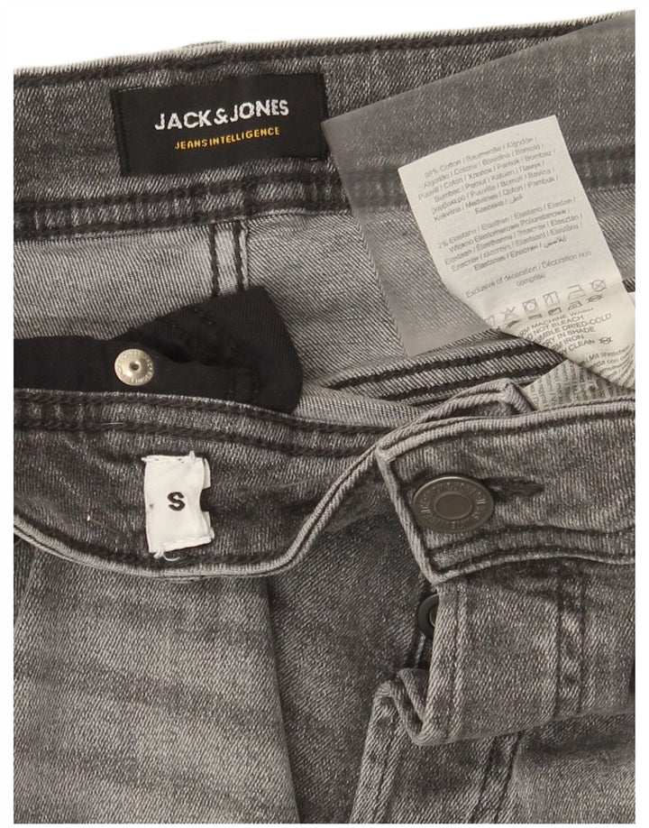 Ανδρικό Jack & Jones κανονικό τζιν σορτς μικρό W29 γκρι βαμβακερό