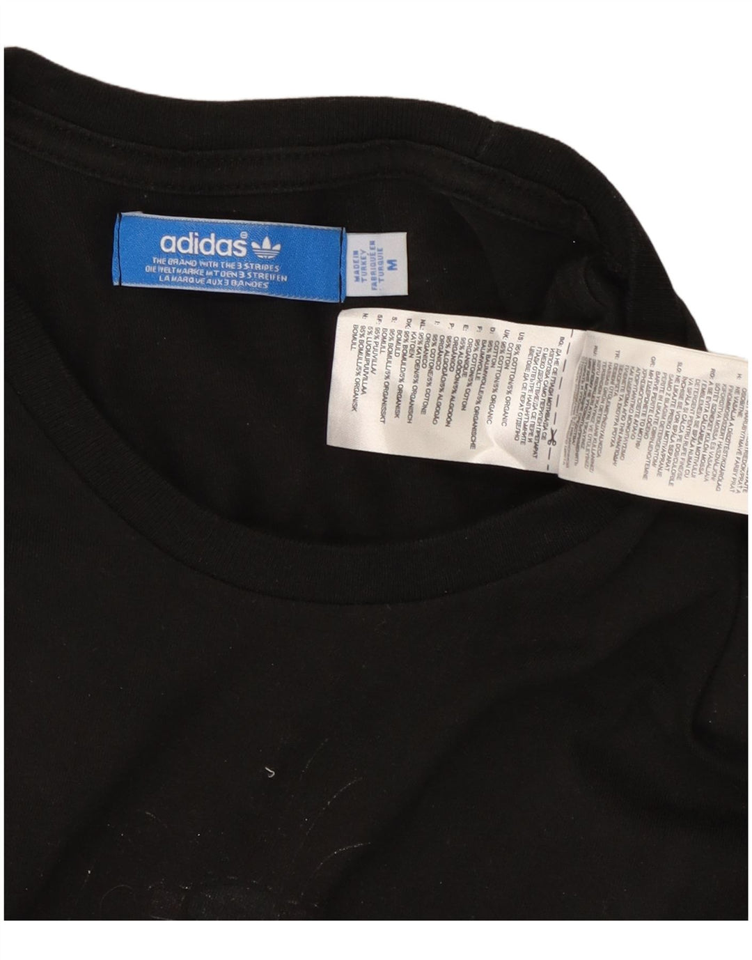 Ανδρικό γραφικό T-Shirt ADIDAS Top Μεσαίο μαύρο βαμβακερό