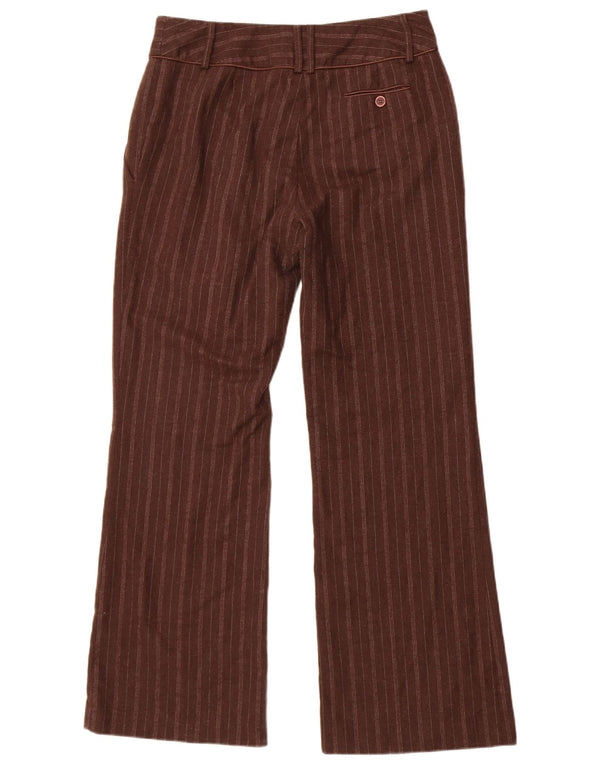 Monsoon Γυναικείο Bootcut Casual Παντελόνι UK 12 Medium W32 L31 Brown Pinstripe