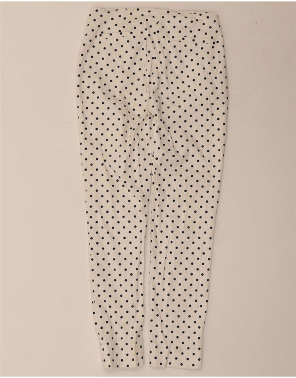 Zara Γυναικείο Skinny παντελόνι Chino XS W24 L26 Λευκό πουά