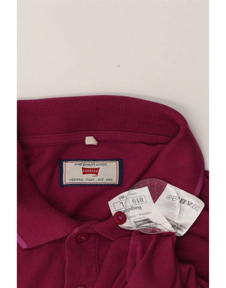 CARRERA Mens Regular Fit Polo Shirt Large Pink Cotton Vintage Carrera and Second-Hand Carrera from Messina Hembry 