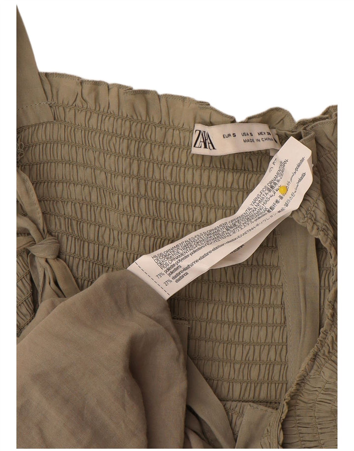 Zara Γυναικείο Sundress UK 8 Small Khaki Polyester