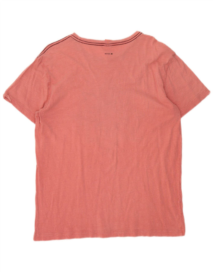 Ανδρικό γραφικό μπλουζάκι HUGO BOSS Top μεγάλο ροζ