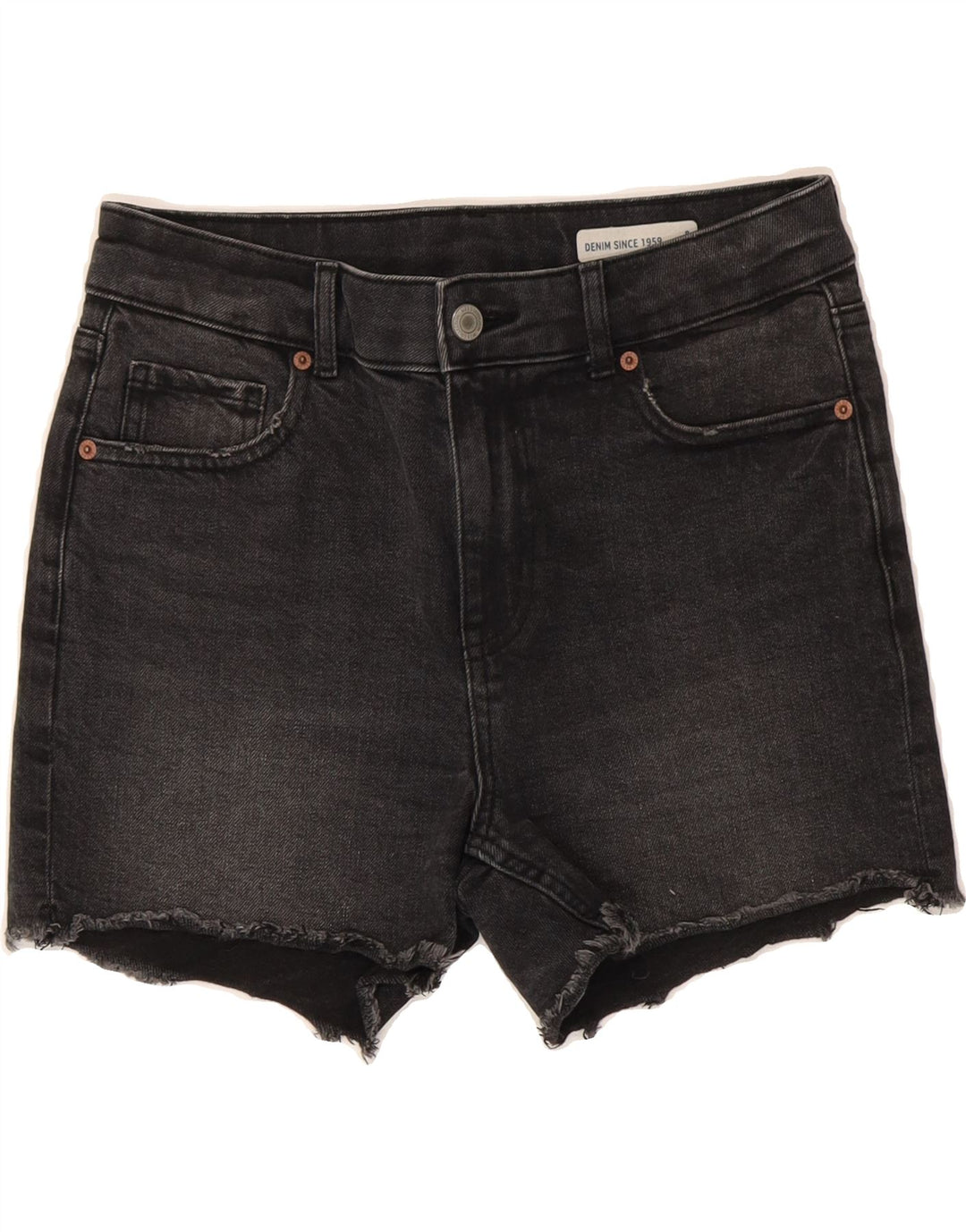 MARKS & SPENCER Womens Denim Shorts UK 8 Small W28 Black Cotton Vintage Marks & Spencer and Second-Hand Marks & Spencer from Messina Hembry 