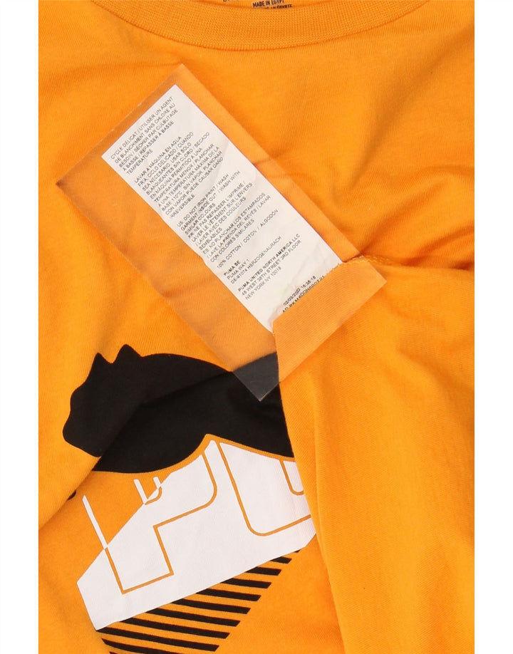 Γραφικό μπλουζάκι PUMA για αγόρια 13-14 ετών πορτοκαλί βαμβακερό