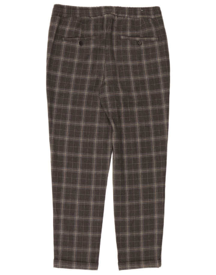 Zara Ανδρικό κωνικό παντελόνι Chino Medium W31 L30 Grey Check
