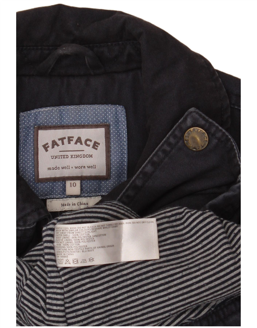 FAT FACE Γυναικείο Utility Jacket UK 10 Small Navy Blue Cotton