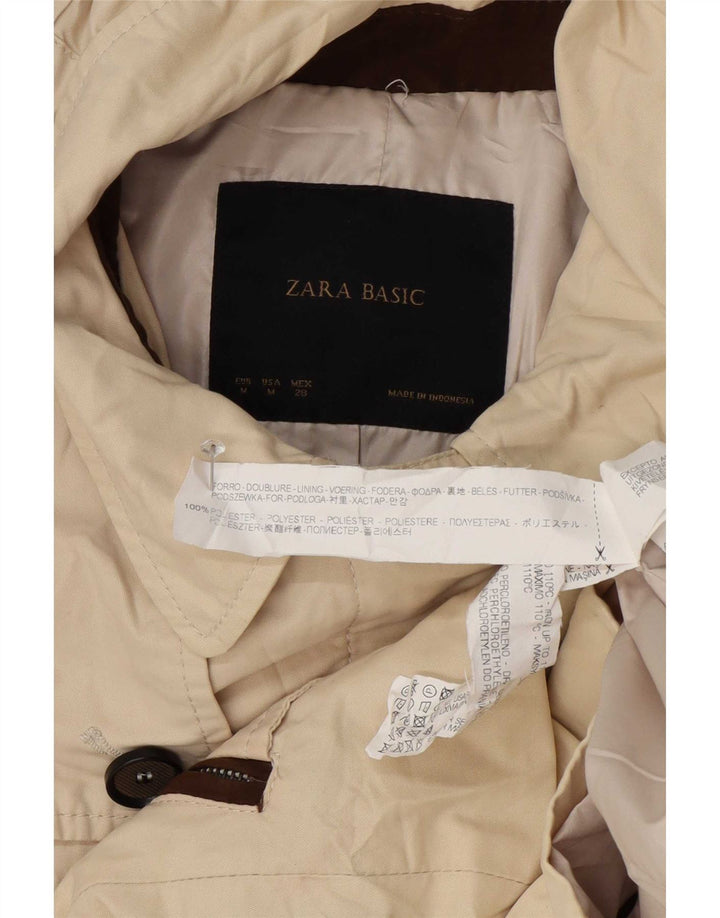 Zara Γυναικείο Αδιάβροχο με κουκούλα UK 12 Medium Beige Polyester