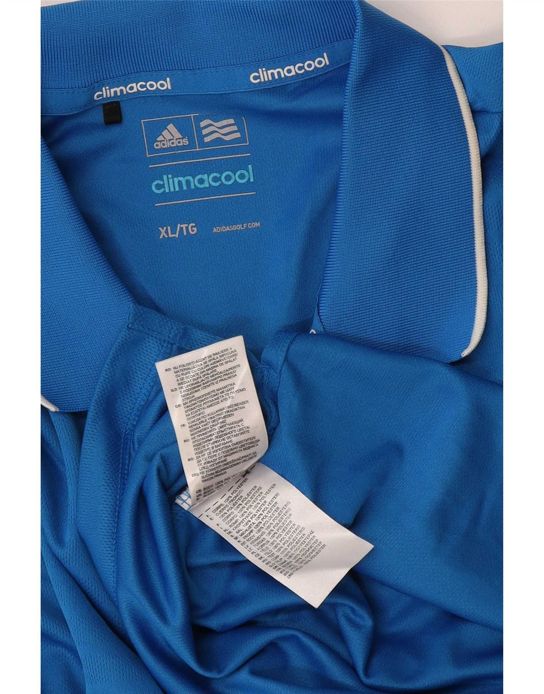 Ανδρικό πουκάμισο Adidas Climacool Polo XL Μπλε ριγέ πολυεστέρα