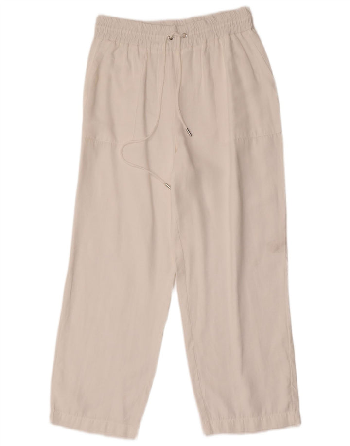 Zara Γυναικείο Cropped Παντελόνι Small W26 L25 White Modal