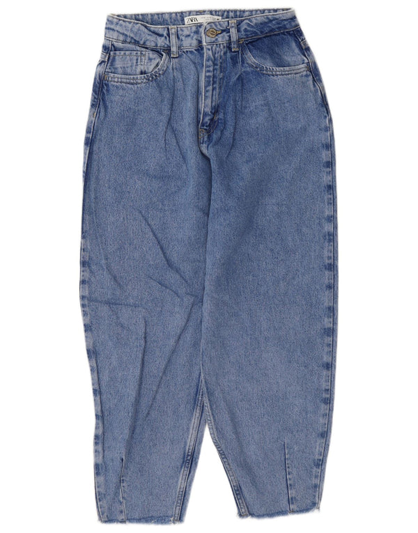 Zara Γυναικείο μπαλόνι τζιν ψηλόμεσο EU 36 XS W26 L25 Μπλε βαμβακερό