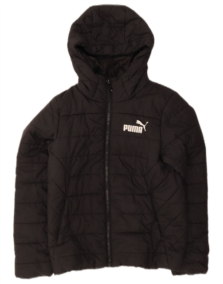 Μπουφάν Puma Boys με κουκούλα με επένδυση 9-10 ετών μαύρο πολυεστέρα
