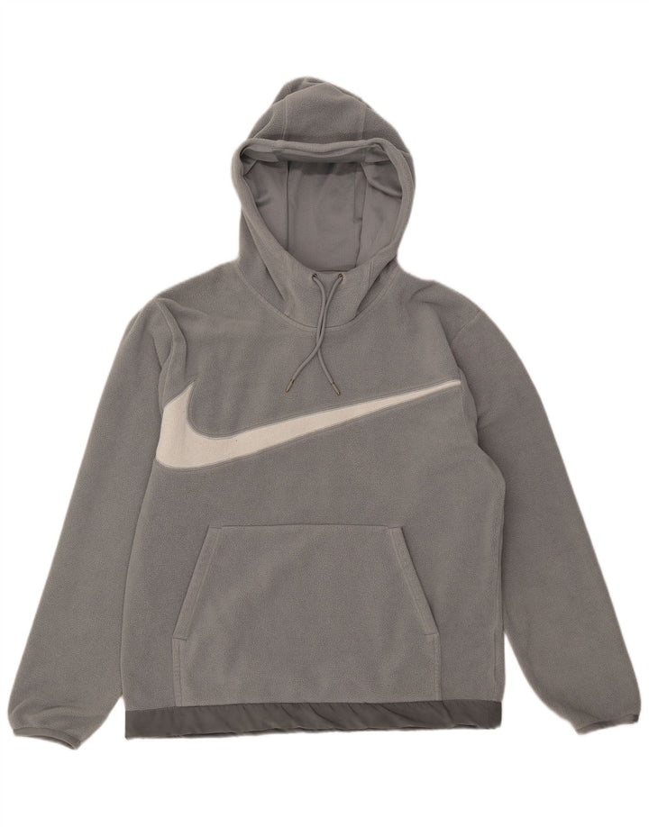 Ανδρικά γραφικά φλις κουκούλα Nike Medium Grey Polyester
