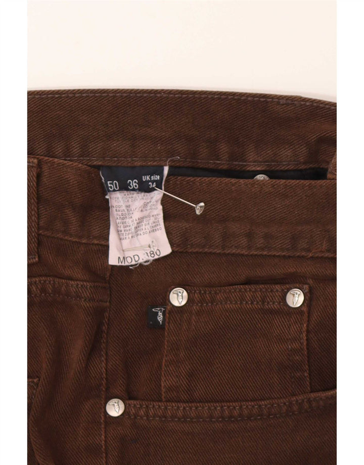 Ανδρικό τζιν Trussardi ίσιο W34 L30 Καφέ βαμβακερό