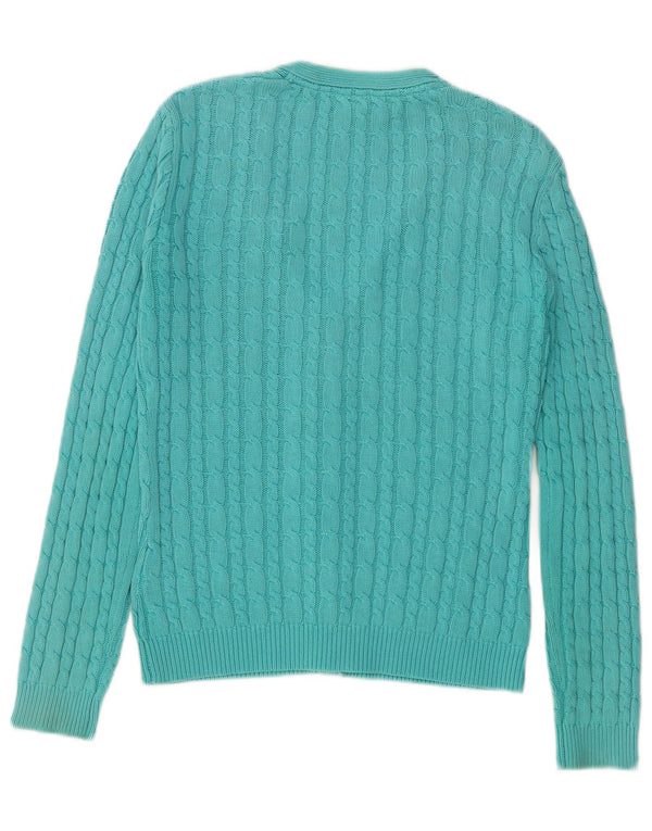 Crew Clothing Γυναικεία ζακέτα πουλόβερ UK 12 μεσαίο τιρκουάζ βαμβάκι