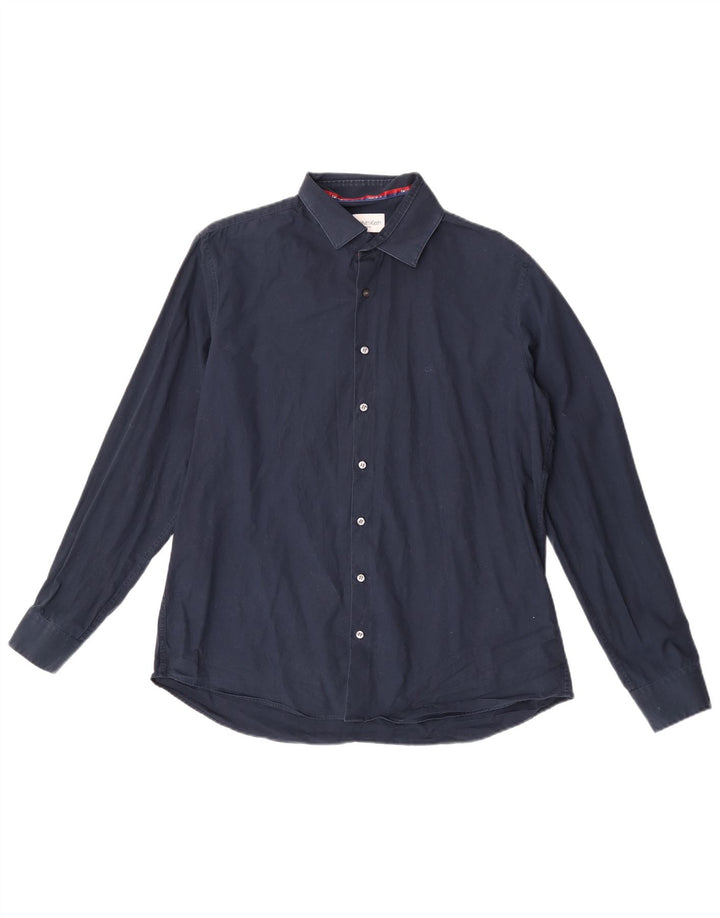 Ανδρικό πουκάμισο Calvin Klein Slim Fit Μέγεθος 42 17 XL Navy Blue