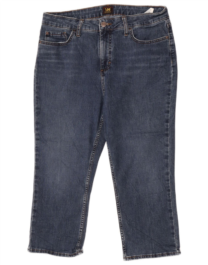 Lee Γυναικείο ψηλό τζιν Capri US 14 XL W34 L22 Μπλε πολυεστέρας