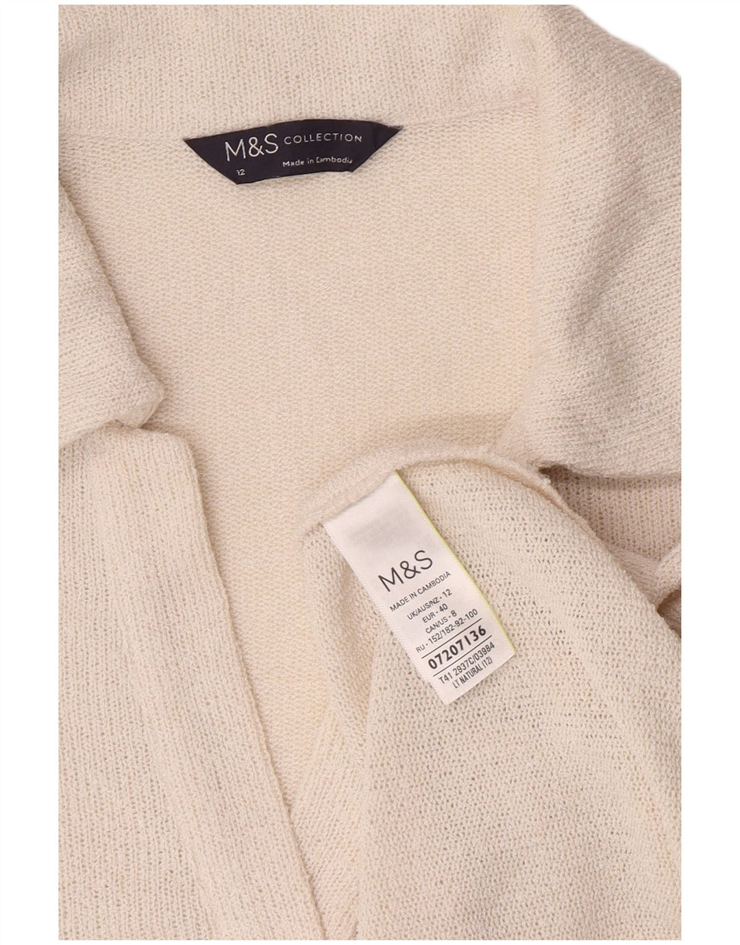 Marks & Spencer Γυναικείο Πόλο Μπλουζάκι UK 12 Μεσαίο Λευκό Πολυεστέρας