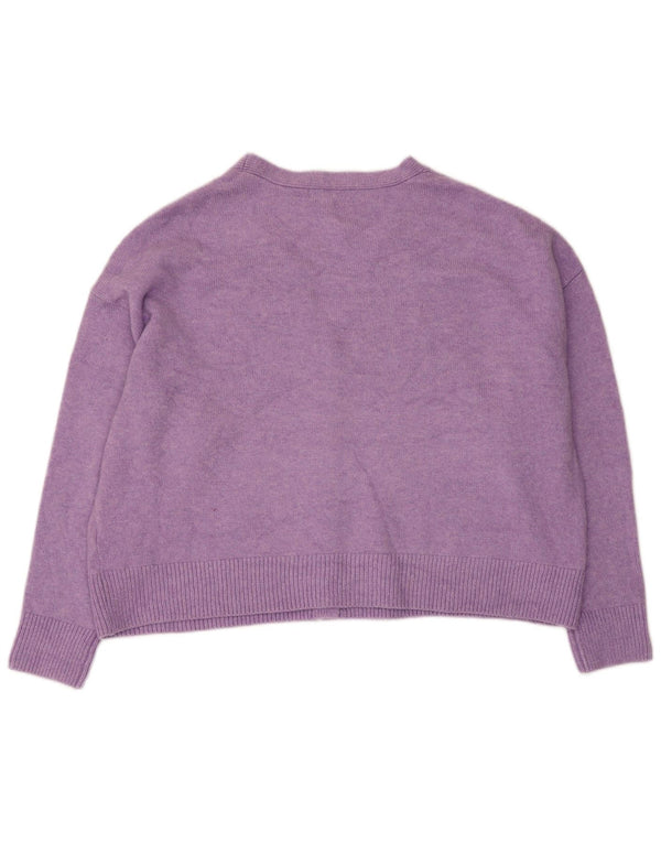 Marks & Spencer Γυναικείο Crop Oversized Ζακέτα πουλόβερ UK 16 Large Purple
