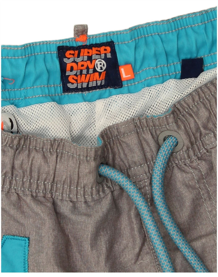 Superdry Ανδρικό γραφικό σορτς κολύμβησης μεγάλο γκρι πολυεστέρα
