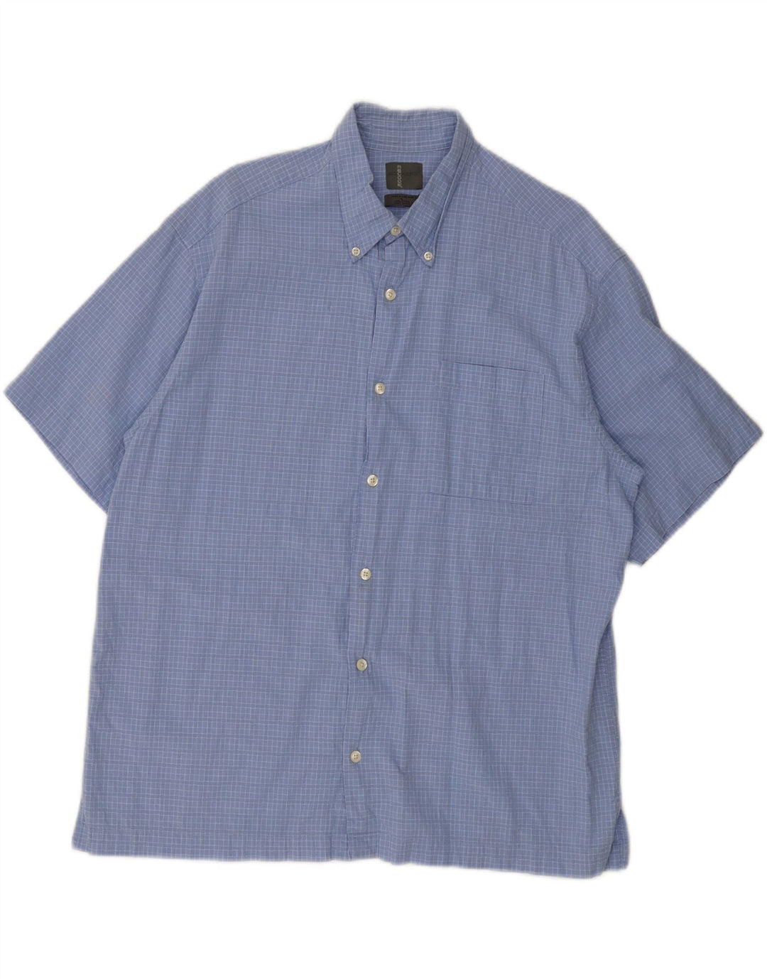 DOCKERS Mens Short Sleeve Shirt Large Blue Check Cotton Vintage Dockers and Second-Hand Dockers from Messina Hembry 
