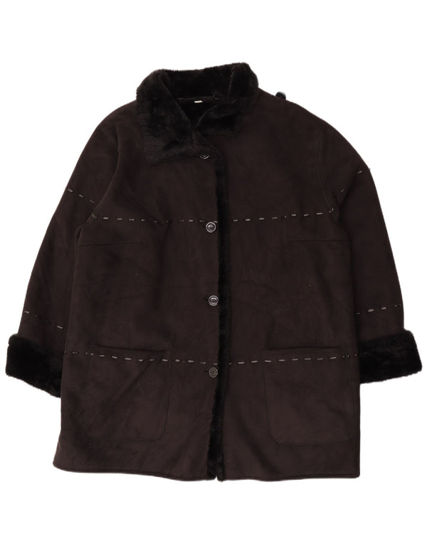 Vintage Γυναικείο Σέρπα Μπουφάν UK 26 5XL Μαύρο Ακρυλικό