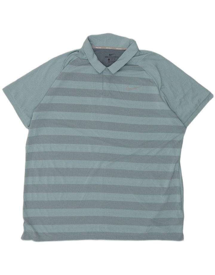 Ανδρικό μπλουζάκι πόλο NIKE 2XL μπλε ριγέ πολυεστέρα