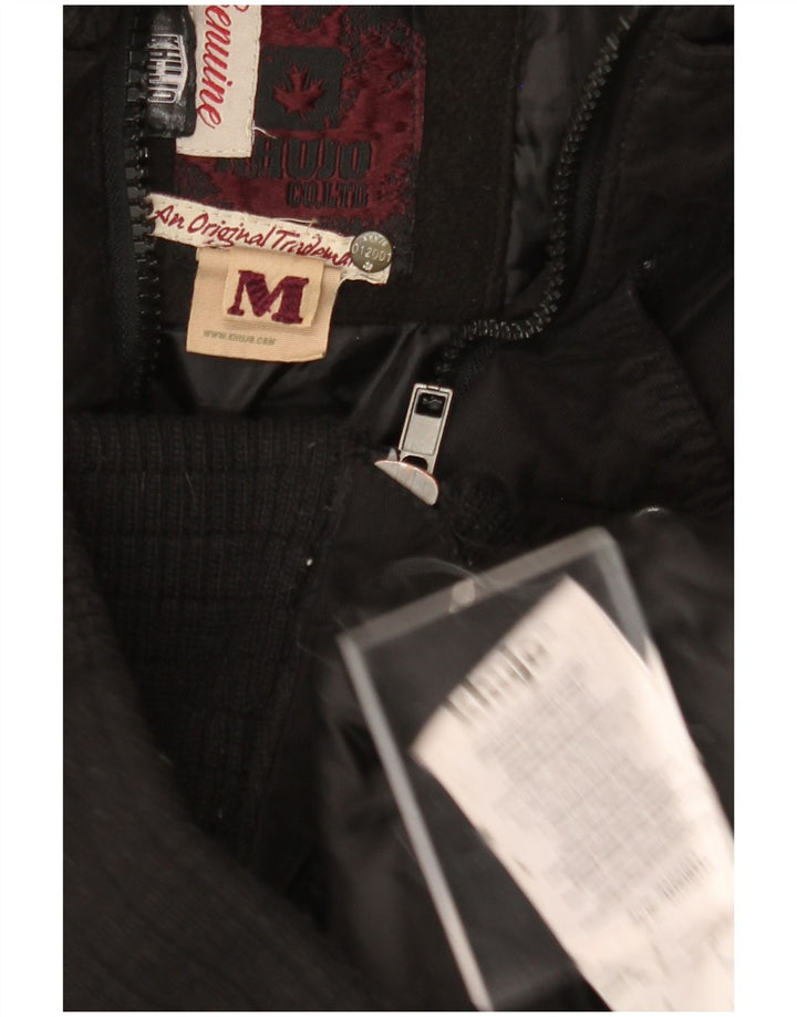 KHUJO Γυναικείο μπουφάν Parka με κουκούλα UK 12 μεσαίο μαύρο πολυεστέρα