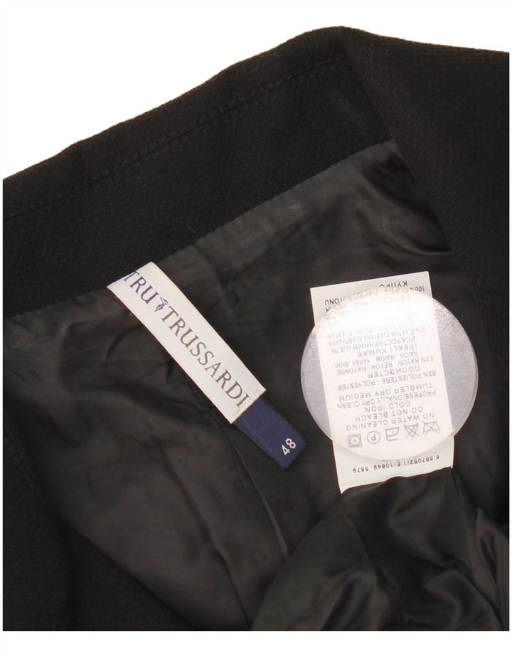 Trussardi Γυναικείο Μπουφάν Blazer με 3 κουμπιά IT 48 XL Μαύρο Πολυεστέρας