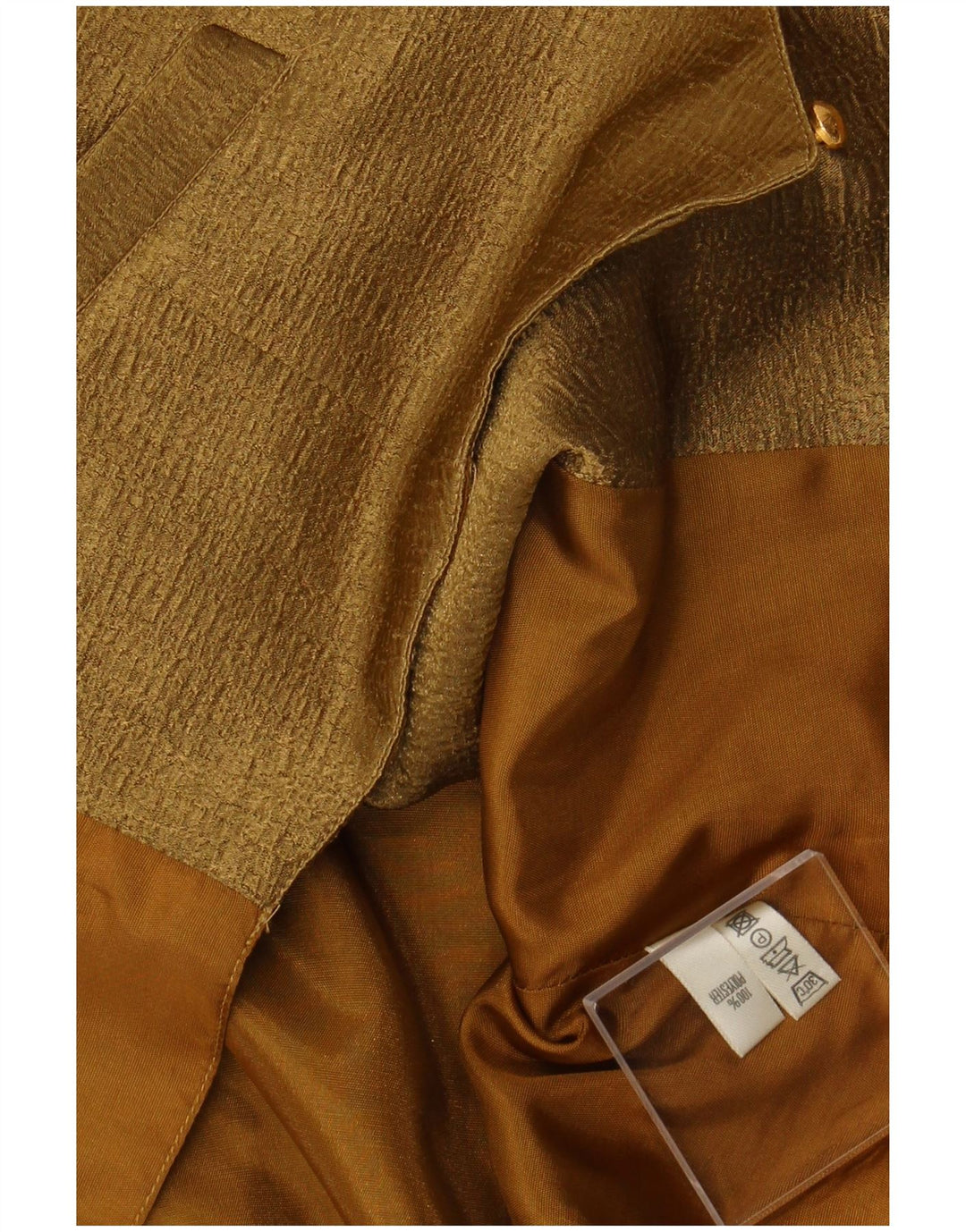 VINTAGE Γυναικείο Γιλέκο UK 14 Medium Khaki Floral Polyester