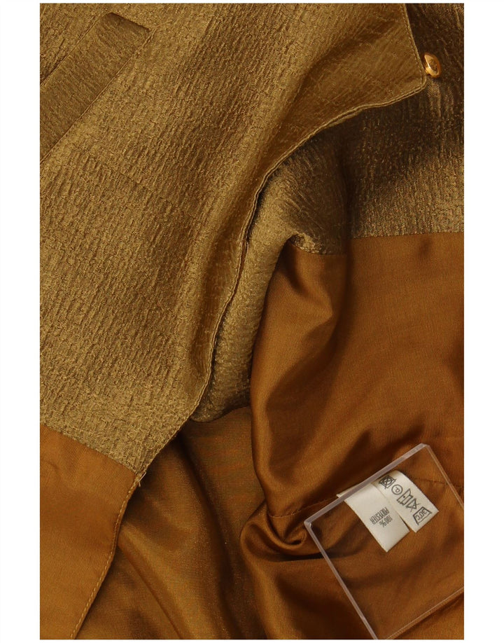 VINTAGE Γυναικείο Γιλέκο UK 14 Medium Khaki Floral Polyester