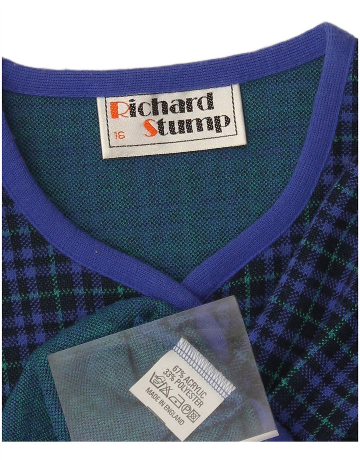 RICHARD STUMP Γυναικείο σακάκι με 5 κουμπιά UK 16 Large Blue Check