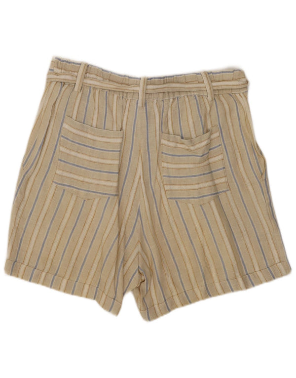 Massimo Dutti γυναικείο ψηλό καθημερινό σορτς EU 36 XS W26 μπεζ ριγέ