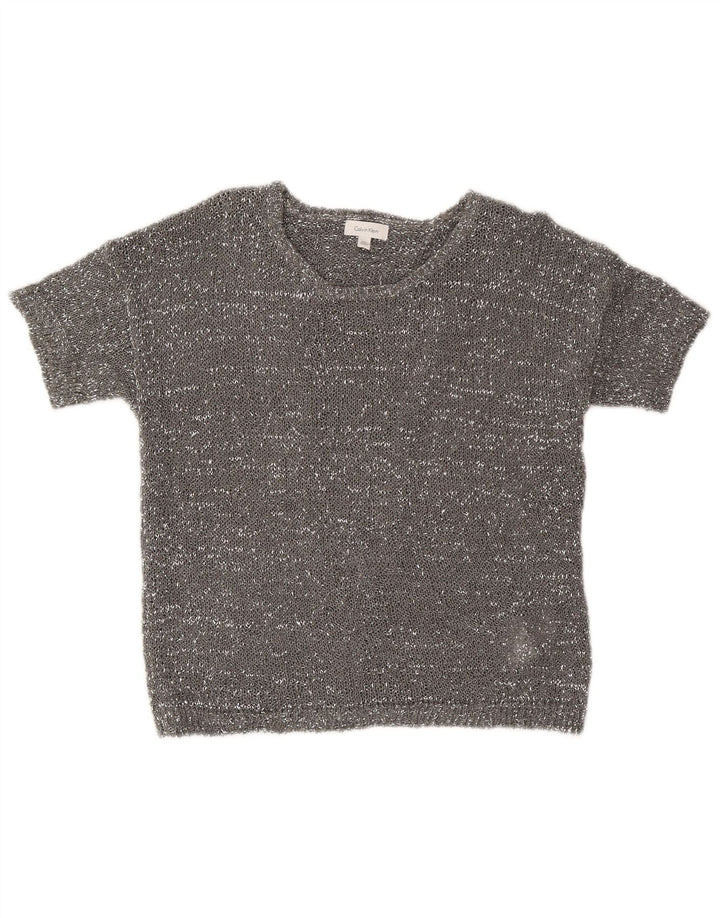 Calvin Klein Γυναικείο πουλόβερ με λαιμόκαυστο UK 10 Small Grey Modern