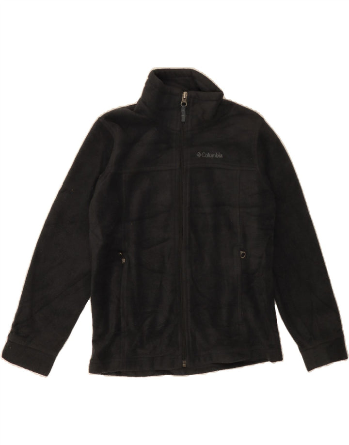 COLUMBIA Boys Fleece Jacket 7-8 Years Small Grey Polyester Vintage Columbia and Second-Hand Columbia from Messina Hembry 