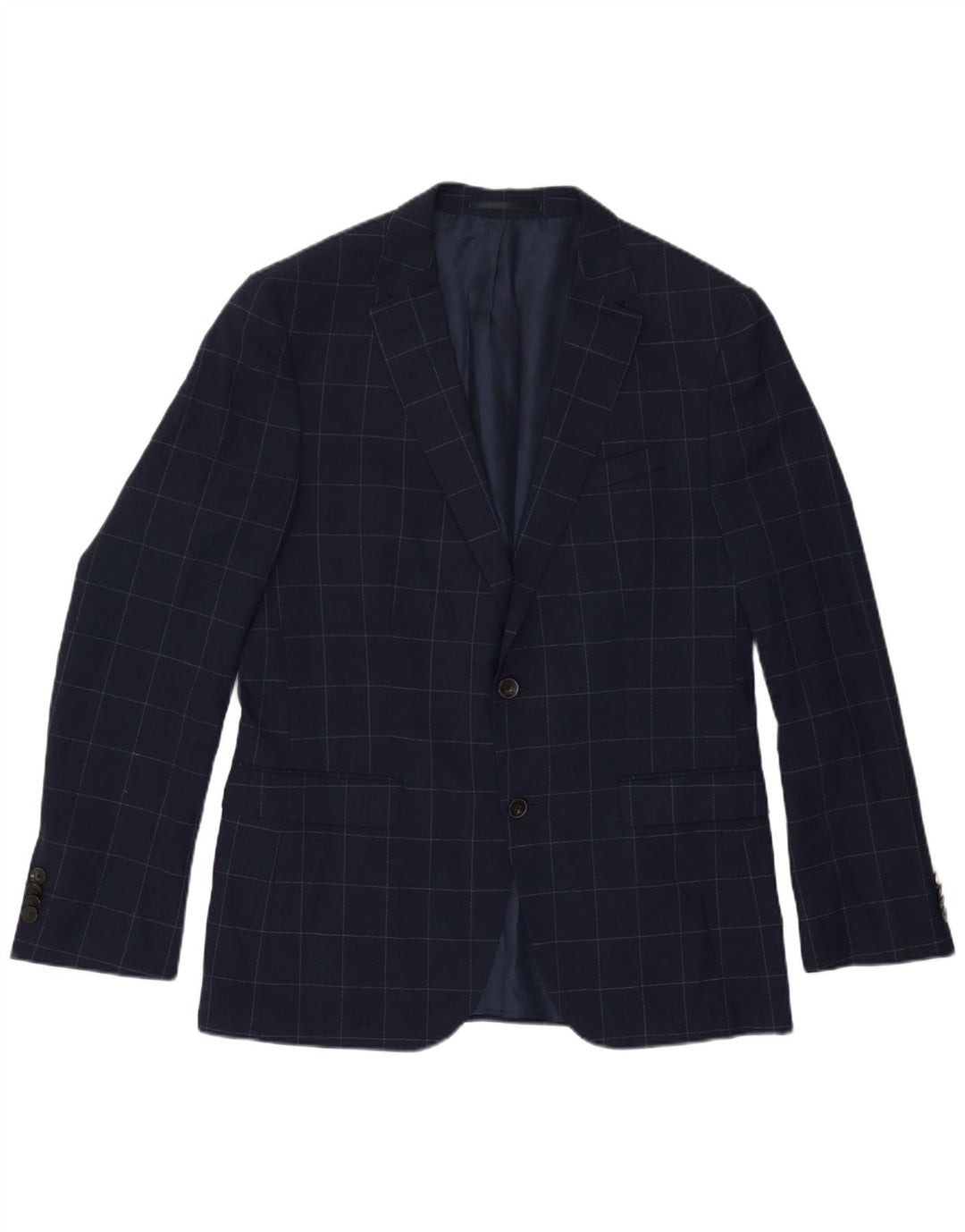 Ανδρικό μπουφάν μπλέιζερ Hugo Boss με 2 κουμπιά EU 50 Large Navy Blue Check