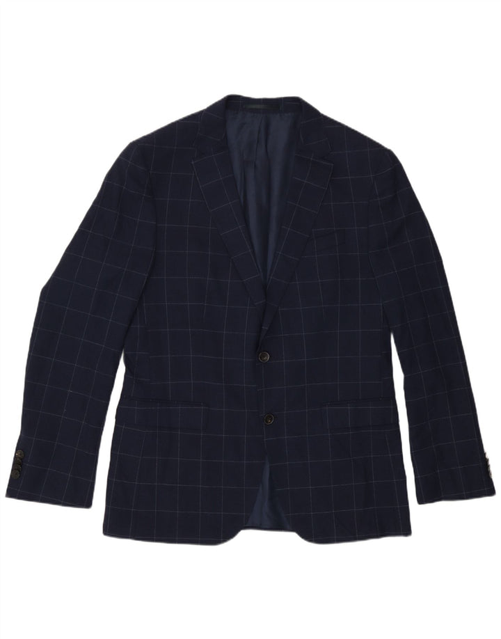 Ανδρικό μπουφάν μπλέιζερ Hugo Boss με 2 κουμπιά EU 50 Large Navy Blue Check
