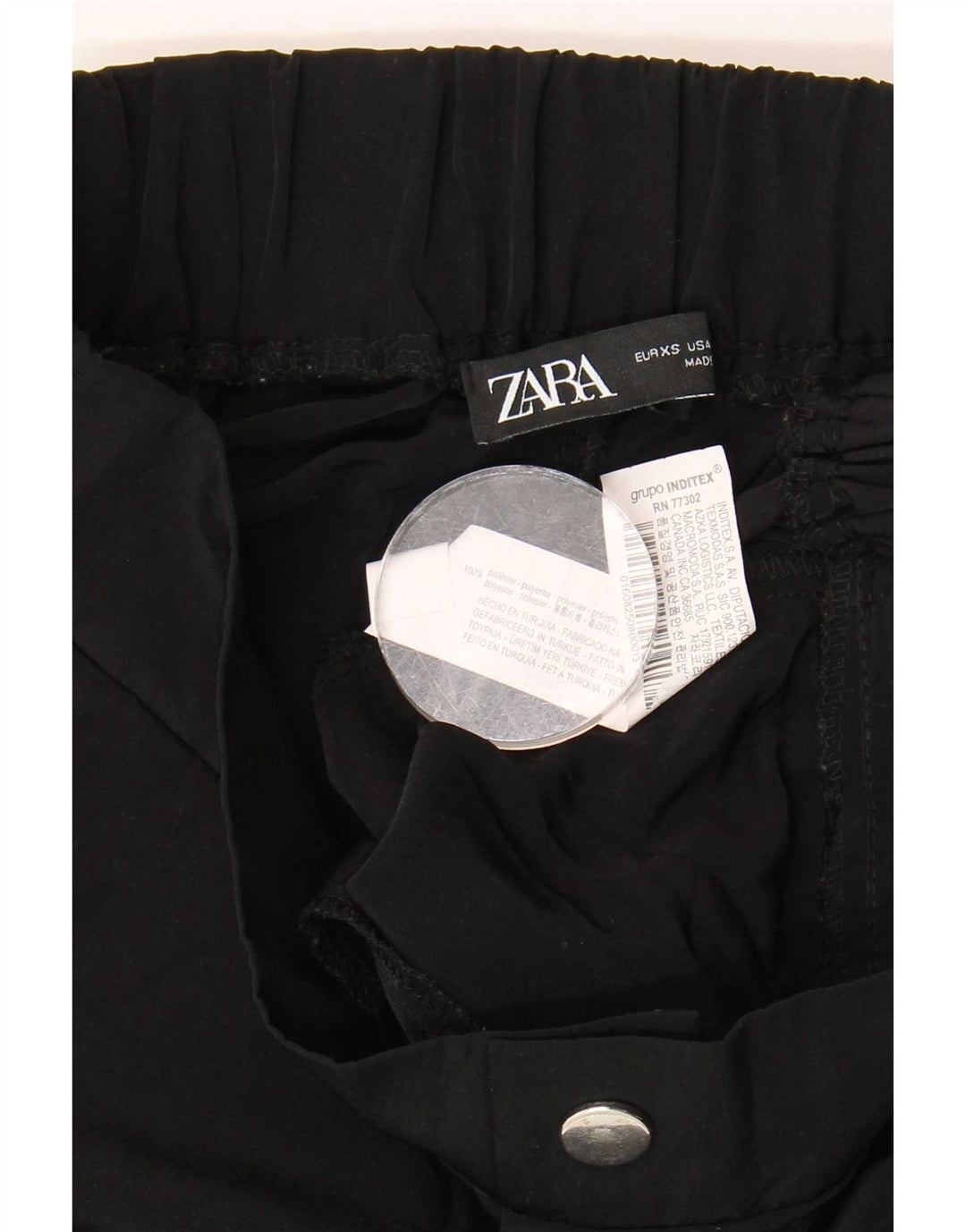 Zara Womens Joggers Cargo Παντελόνι XS W24 L25 Μαύρο Πολυεστέρας