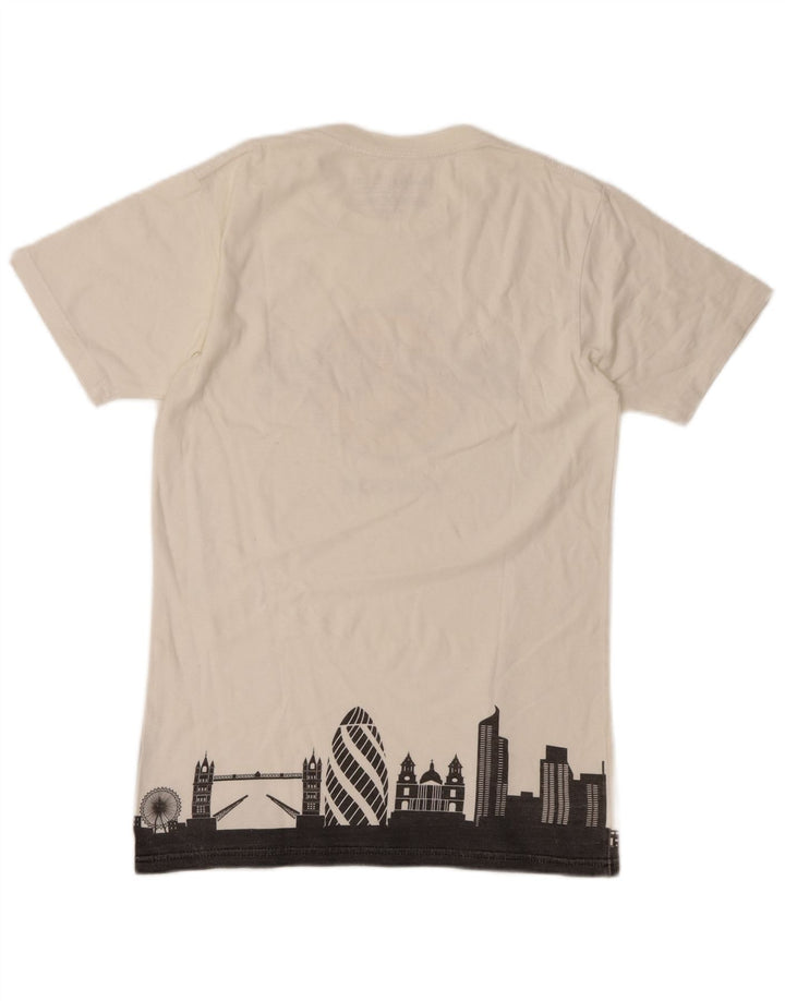 HARD ROCK CAFE Ανδρικό T-Shirt London Graphic Top Small White Cotton