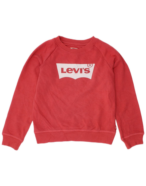 LEVI'S Girls Graphic Φούτερ Jumper 5-6 Years Pink