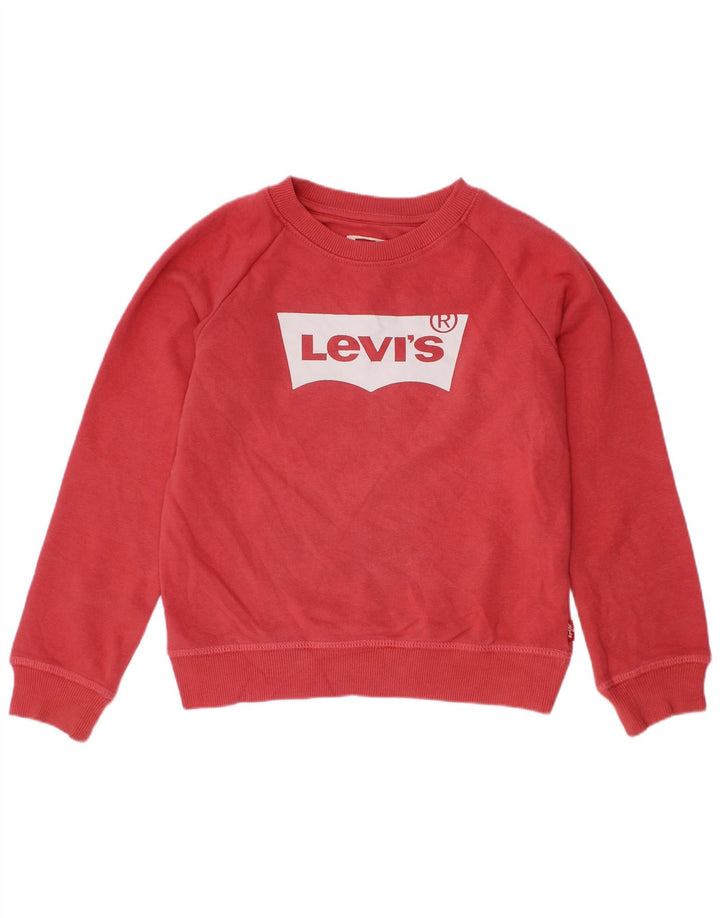 LEVI'S Girls Graphic Φούτερ Jumper 5-6 Years Pink
