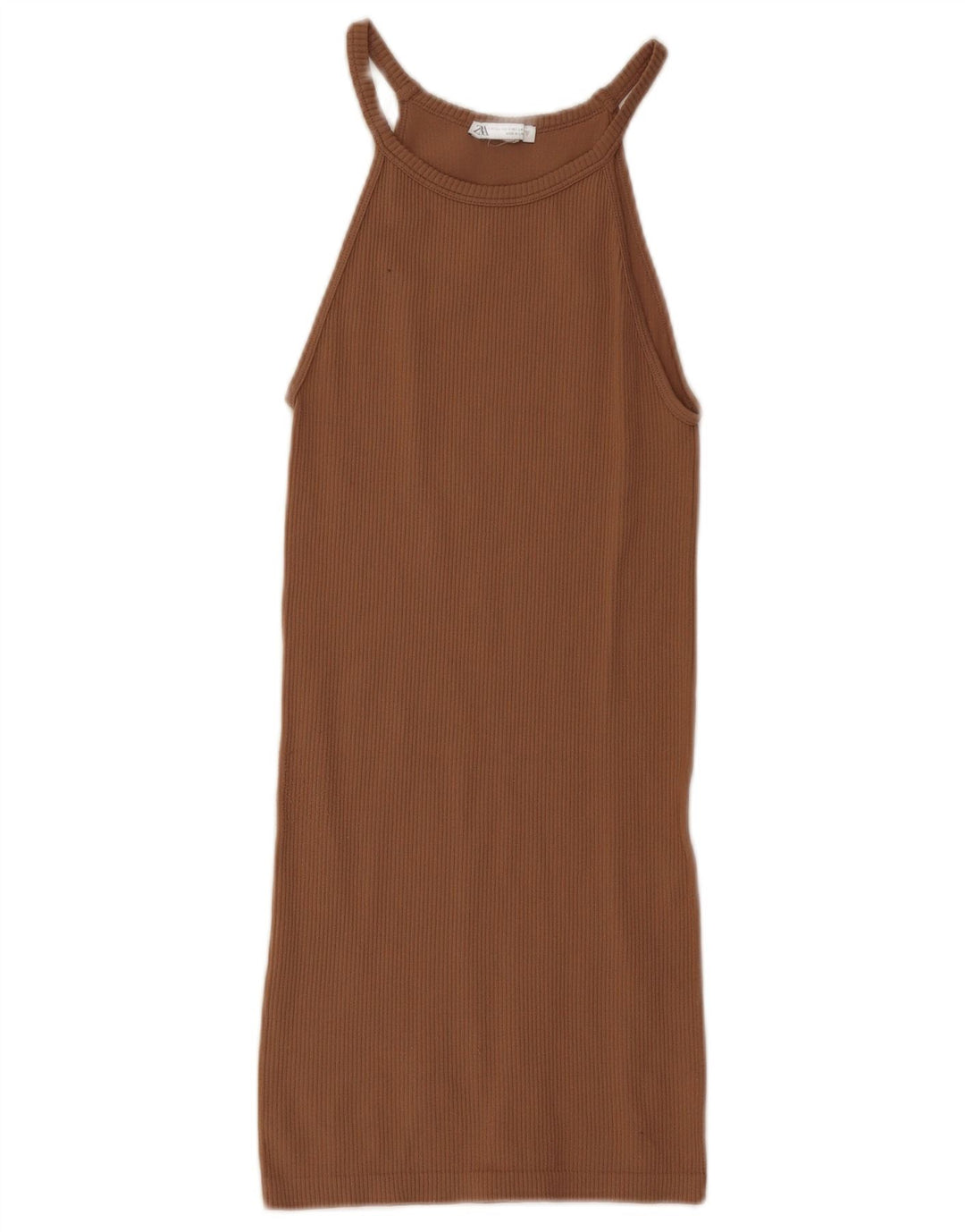 Zara Γυναικείο Mini Halter Φόρεμα UK 4 XS Καφέ
