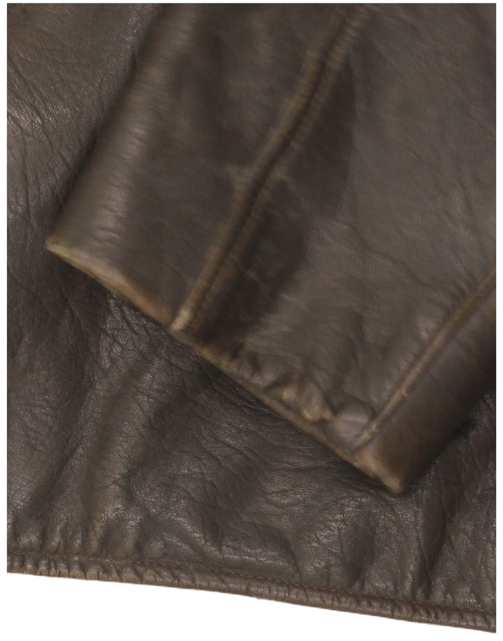 Vintage Ανδρικό Δερμάτινο Μπουφάν IT 48 Medium Khaki