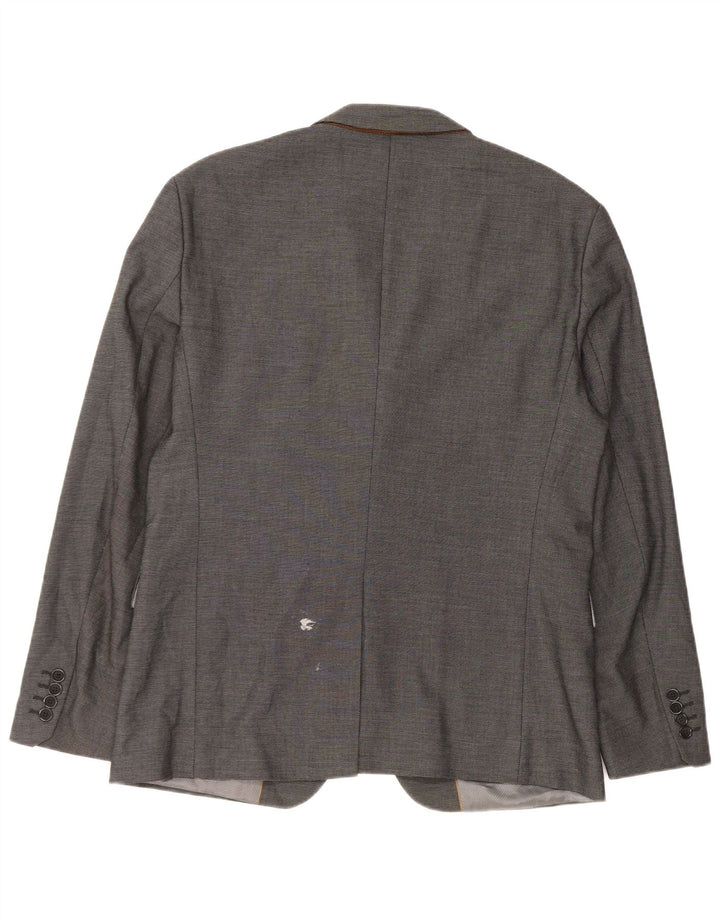 Zara Ανδρικό σακάκι σακάκι με 2 κουμπιά 54 XL Γκρι Πολυεστέρας