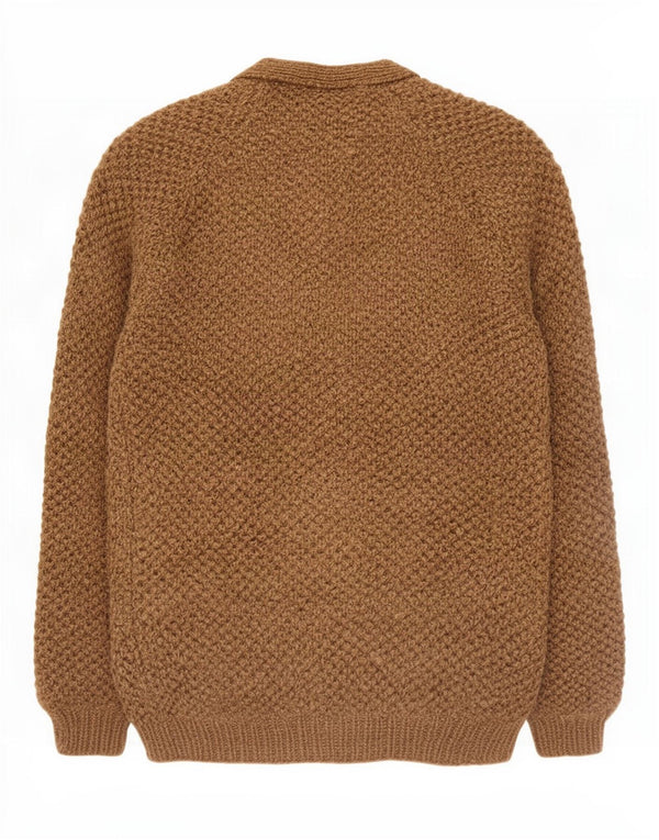 Vintage Mens Cardigan Sweater Small Brown